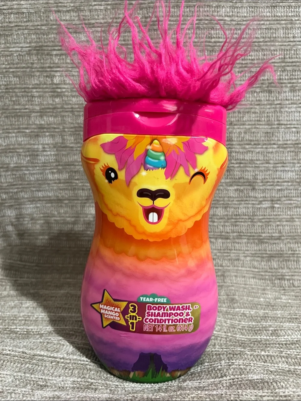Pink” Hair” Llamacorn Kids 3-in-1 Body Wash Shampoo Conditioner Girls Tear Free